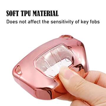 TANDRIVE Key Fob Cover for 2018-2024 Jeep Wrangler Gladiator JL JLU Sahara Rubicon The Sport JT Overland Sport S(2 3 4-Buttons, Pink)