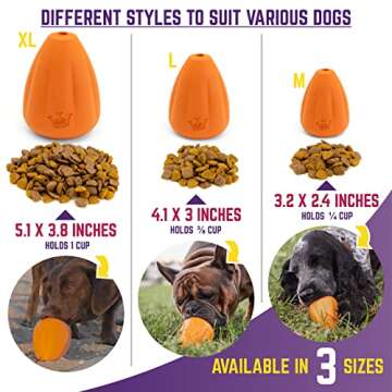 Chew King Premium Treat Dog Toy, Extremely Durable Natural Rubber Toy, Bacon Flavored Dog Toy Orange Medium
