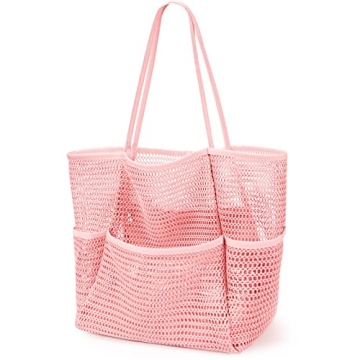 KPX Mesh Beach Bag Large Foldable Waterproof Tote