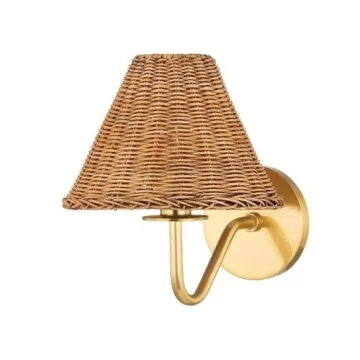 Elegant Mitzi Hudson Valley Issa Wall Sconce in Aged Brass