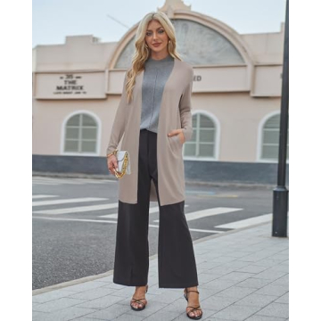 OUGES Women's 2024 Camel Cardigan with Pockets