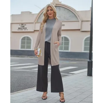 OUGES Women's 2024 Camel Cardigan with Pockets