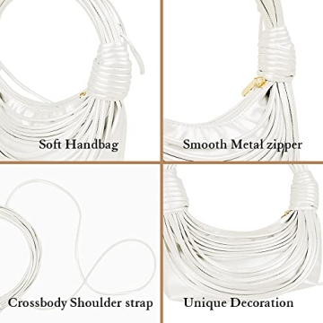 JBB Women Black Shoulder Purse - Chic Knotted Woven Tote