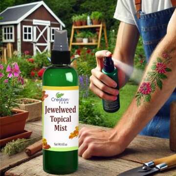 Creation Farm Jewelweed Spray - Itchy Skin Relief Remedy for Poison Ivy Oak Large 8 OZ Size Use for Skin Allergy,Rash - All Natural Botanical Base of Plant Extracts