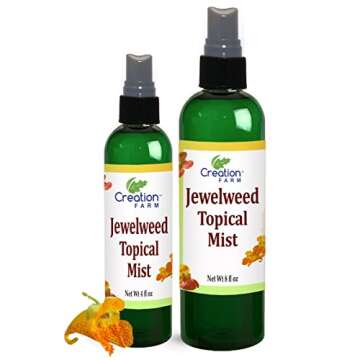 Creation Farm Jewelweed Spray - Itchy Skin Relief Remedy for Poison Ivy Oak Large 8 OZ Size Use for Skin Allergy,Rash - All Natural Botanical Base of Plant Extracts