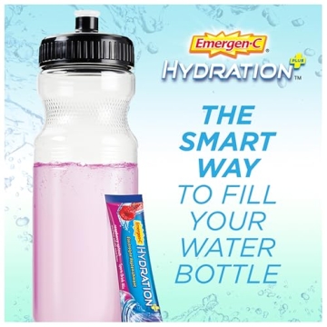 Emergen-C Hydration Plus Sports Drink Mix, Raspberry Flavor, 18 Count