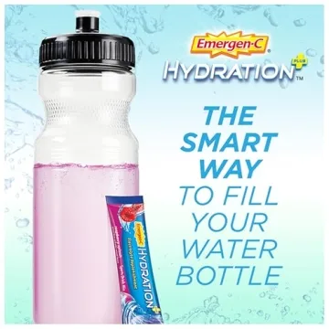 Emergen-C Hydration Plus Sports Drink Mix, Raspberry Flavor, 18 Count