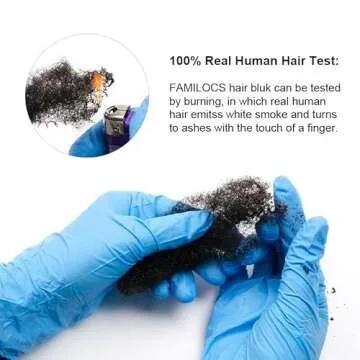FAMILOCS Tight Afro Kinky Bulk 100 ％ Human Hair for Draedlock Extensions, Repair Locs, Twists and Braids (12 Inch, Natural Black)