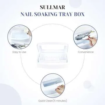 AOBOO Nail Tool Sterilizers Soaking Tray Box Cleaner For Nail Salon Scissors Eyelash Tweezers Nail Art Equipment Nail Manicure Tools Soaking Box
