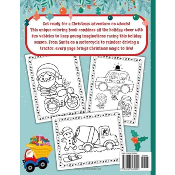 Christmas Coloring Book for Toddlers: Festive Vehicles