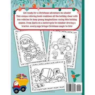 Christmas Coloring Book for Toddlers: Festive Vehicles