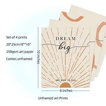 Inspirational Wall Art Boho Decor Positive Affirmations Wall Decor for Bedroom Living Room Office Cl...