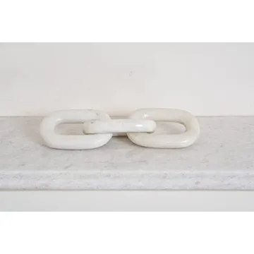Kristin Decor White Marble Chain Link for Elegant Homes