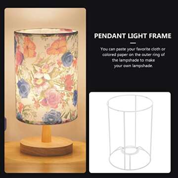 Uonlytech Metal Lamp Guard Metal Lampshade Frame Round DIY Ceiling Light Bracket Lamp Shade Cage Frame Light Bulb Guard Chandelier Lampshade Accessory for Bedroom Living Room