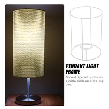 Uonlytech Metal Lamp Guard Metal Lampshade Frame Round DIY Ceiling Light Bracket Lamp Shade Cage Frame Light Bulb Guard Chandelier Lampshade Accessory for Bedroom Living Room