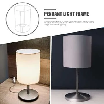 Uonlytech Metal Lamp Guard Metal Lampshade Frame Round DIY Ceiling Light Bracket Lamp Shade Cage Frame Light Bulb Guard Chandelier Lampshade Accessory for Bedroom Living Room