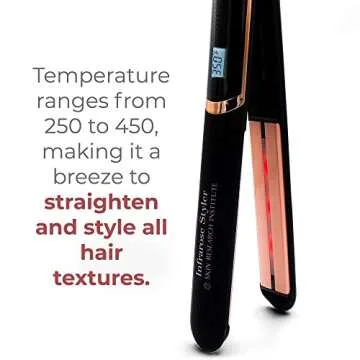 Skin Research Institute Infrarose Styler, Hair Iron, 1 Count, Tourmaline, Hair Styling, Shine Enhancing, Curling