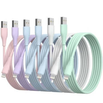 6Pack (3/3/6/6/6/10 FT) Original Apple MFi Certified iPhone Charger Fast Charging Lightning Cable