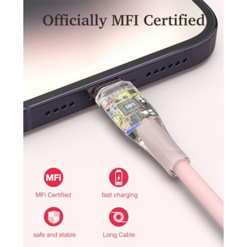 6Pack Apple MFi Certified Lightning Cables for Fast Charging