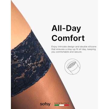 Sofsy 100% Oeko-Tex Certified Italian Sheer 15 Denier Nylon Thigh Highs