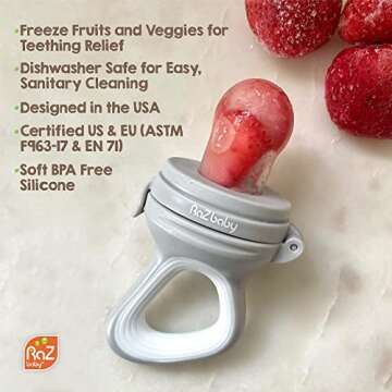 RaZbaby Baby Fruit Feeder 6M+ BPA-Free Teething Relief
