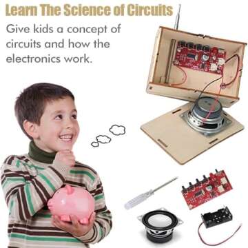 STEM Science Kits for Kids Age 5-7 6-8 8-12 8-13 Birthday Teen Boys Gifts Toys for 6 7 8 9 10 11 12 13 14 Year Old DIY Building Radio Kit Electronic for Kids Engineering Experiments Circuits