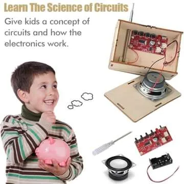 STEM Science Kits for Kids Age 5-7 6-8 8-12 8-13 Birthday Teen Boys Gifts Toys for 6 7 8 9 10 11 12 13 14 Year Old DIY Building Radio Kit Electronic for Kids Engineering Experiments Circuits