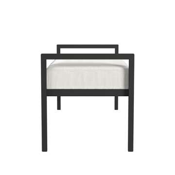 HomePop Modern Metal Bench|Bench for Living Room & Bedroom | Decorative Home Furniture - Cream Boucle