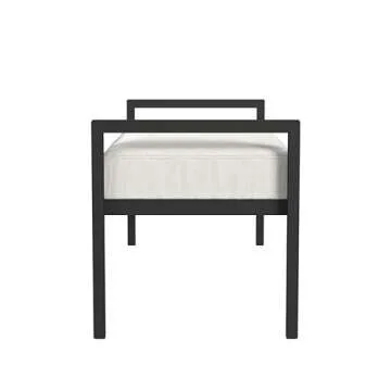 HomePop Modern Metal Bench|Bench for Living Room & Bedroom | Decorative Home Furniture - Cream Boucle
