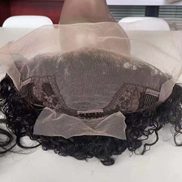 QTIKER Ombre Burgundy Ginger Pixie Cut Curly Wig