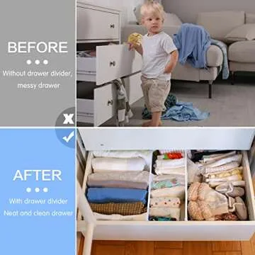 Marsui Clear Drawer Dividers 18 Pack Adjustable Organizers