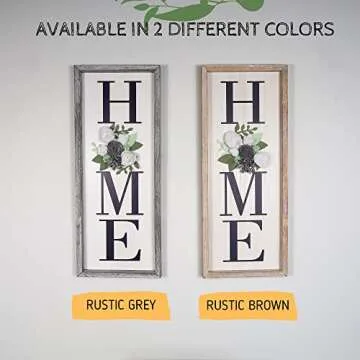 BeSuerte Modern Farmhouse HOME Sign with Felt Flower