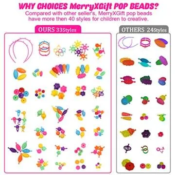 Pop Beads - 550+Pcs DIY Jewelry Making Kit for Toddlers 3,4,5,6,7,8 Year Old, Kids Snap Beads Set Art and Crafts Creativity Toys for Girls Birthday Gifts