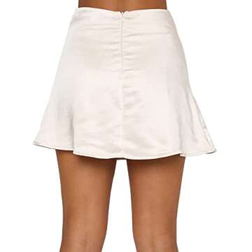 LYANER High Waist Satin Silk Mini Skirt - Stylish & Versatile