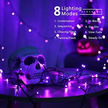 BrizLabs 78ft 240 LED Purple String Lights for Halloween