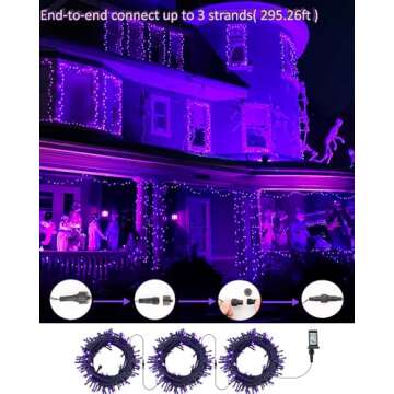 BrizLabs 78ft 240 LED Purple String Lights for Halloween