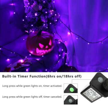 BrizLabs 78ft 240 LED Purple String Lights for Halloween