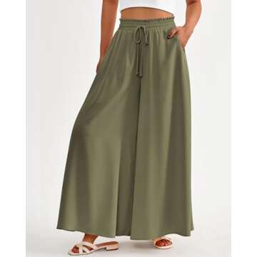 BTFBM Women High Waist Wide Leg Palazzo Pants for Summer