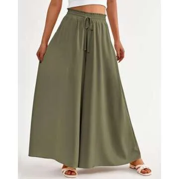 BTFBM Women High Waist Wide Leg Palazzo Pants for Summer