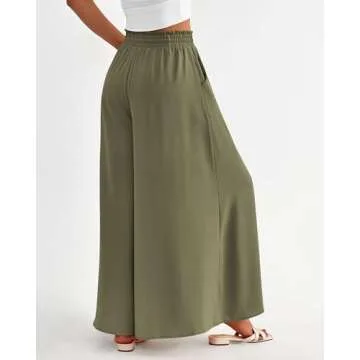 BTFBM Women High Waist Wide Leg Palazzo Pants for Summer