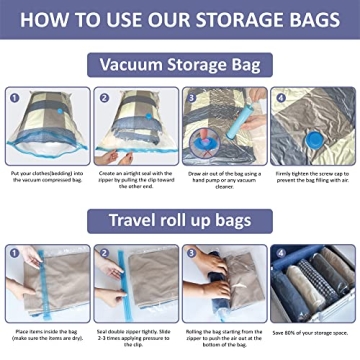 Versatile 25 Pack Space Saver Bags for Storage and Travel