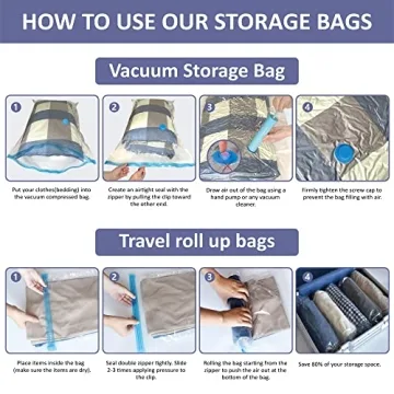 Versatile 25 Pack Space Saver Bags for Storage and Travel