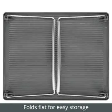 mDesign Metal Stacking Storage Organization for Shelves Inside Closet in Bedroom, Bathroom, Hall, Entryway - Organizer Stand for Clothing, Linen, Household Items, Ligne Collection, 4 Pack, Dark Gray