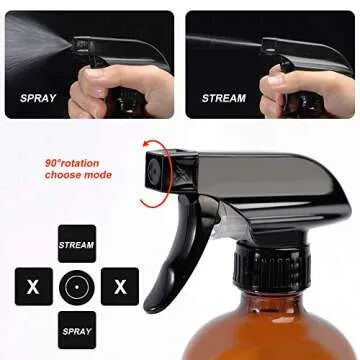 2 Pack Refillable Amber Glass Spray Bottles with Sprayers