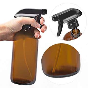 2 Pack Refillable Amber Glass Spray Bottles with Sprayers