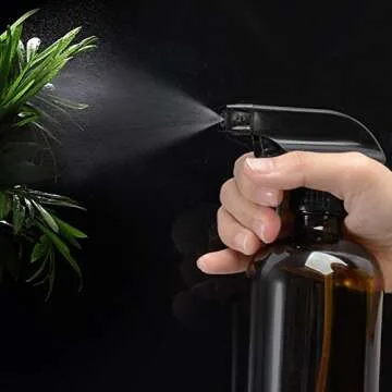 2 Pack Refillable Amber Glass Spray Bottles with Sprayers