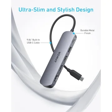 5-in-1 Anker USB-C Hub with 90W Charging, 4K HDMI