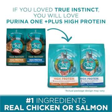 Purina ONE Natural, High Protein, Grain Free Dry Cat Food, True Instinct With Real Chicken - 14.4 lb...