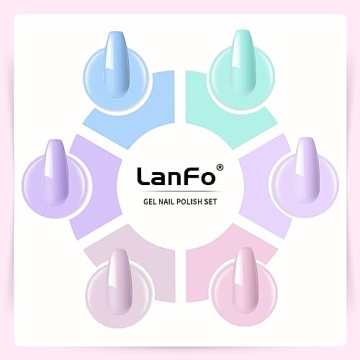 LanFo Gel Nail Polish Set - 6 Vibrant Colors for Manicure