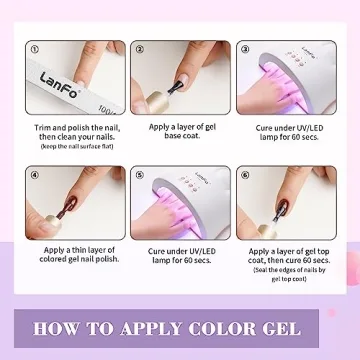 LanFo Gel Nail Polish Set - 6 Vibrant Colors for Manicure